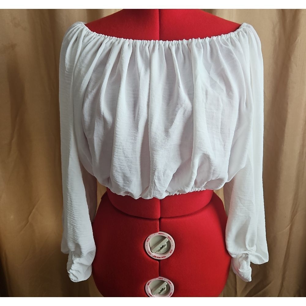 Miley & Molly White Off-Shoulder Women's Top